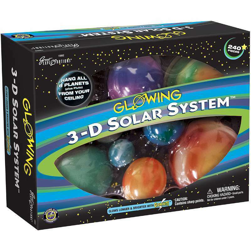 Ensemble Système solaire phosphorescent pour décorer