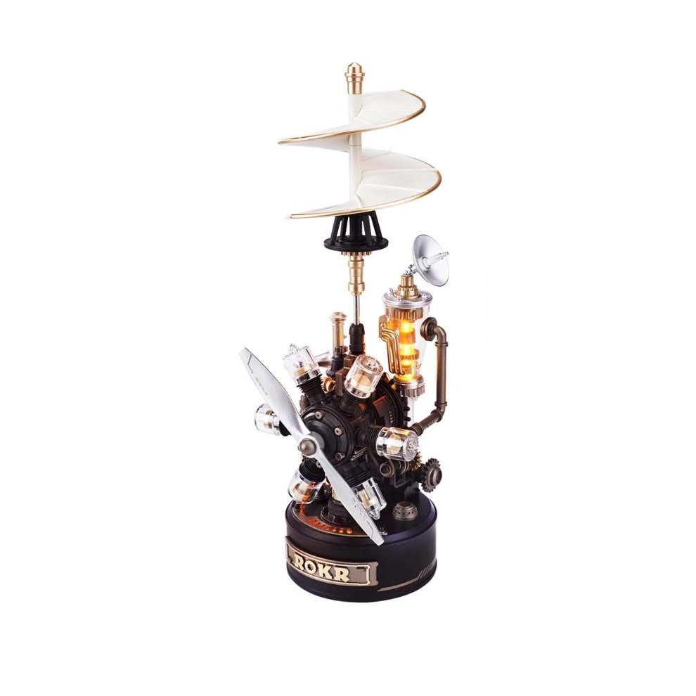 Hélicoptere de Léonard de Vinci - Modèle mécanique steampunk 3d à construire