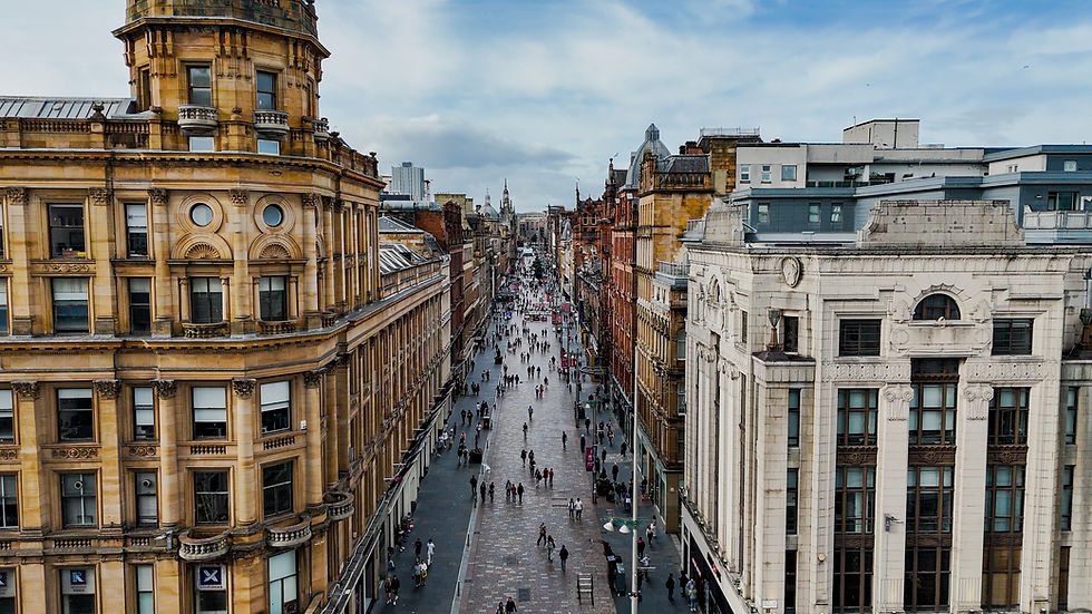 Aerial view of Buchanan Street, Glasgow city centre