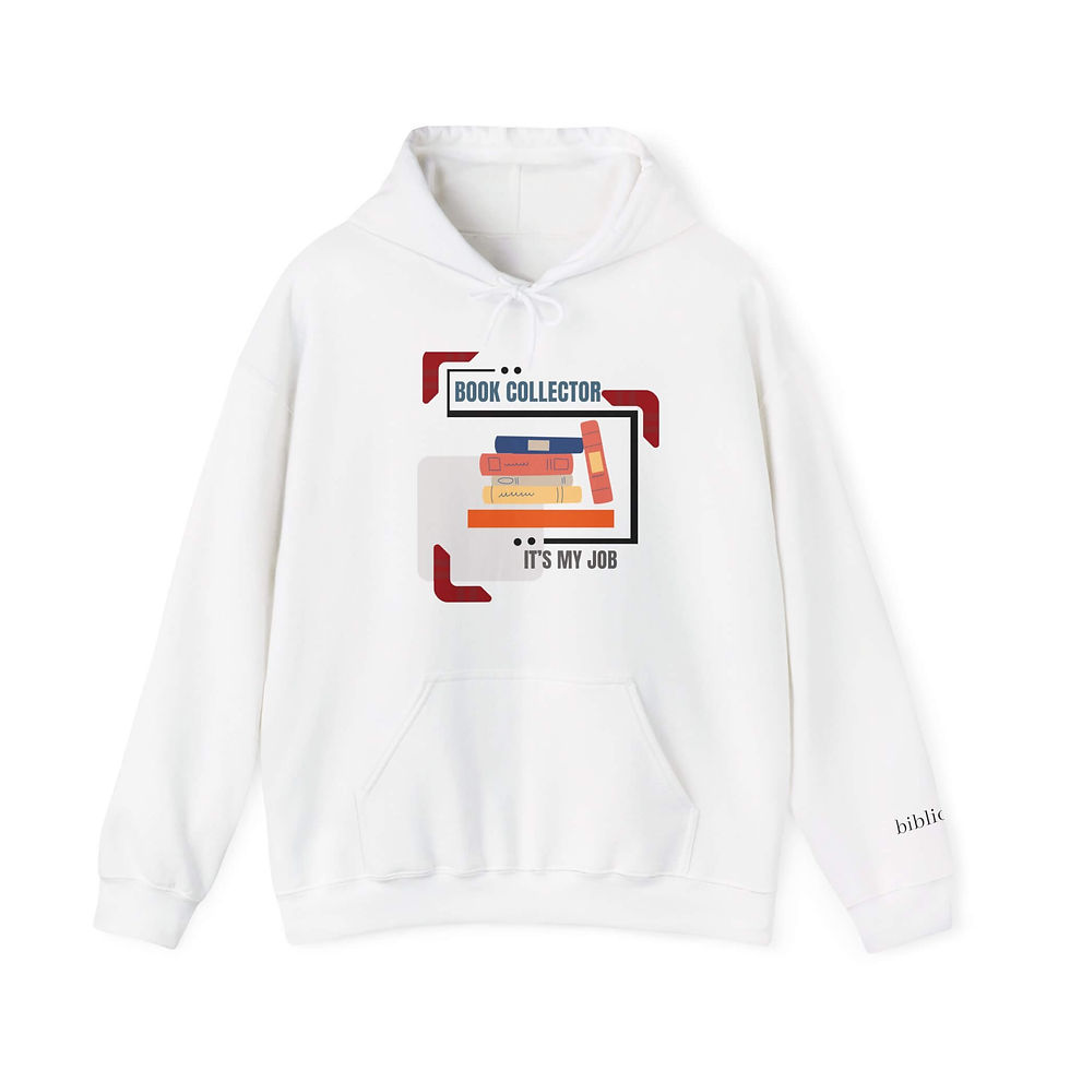 White Women's 'Bibliomaniac Bliss' Hooded Sweatshirt Front View