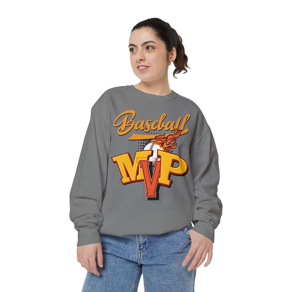 Grey Women's 'Velocity Victory' Garment-Dyed Sweatshirt Front View