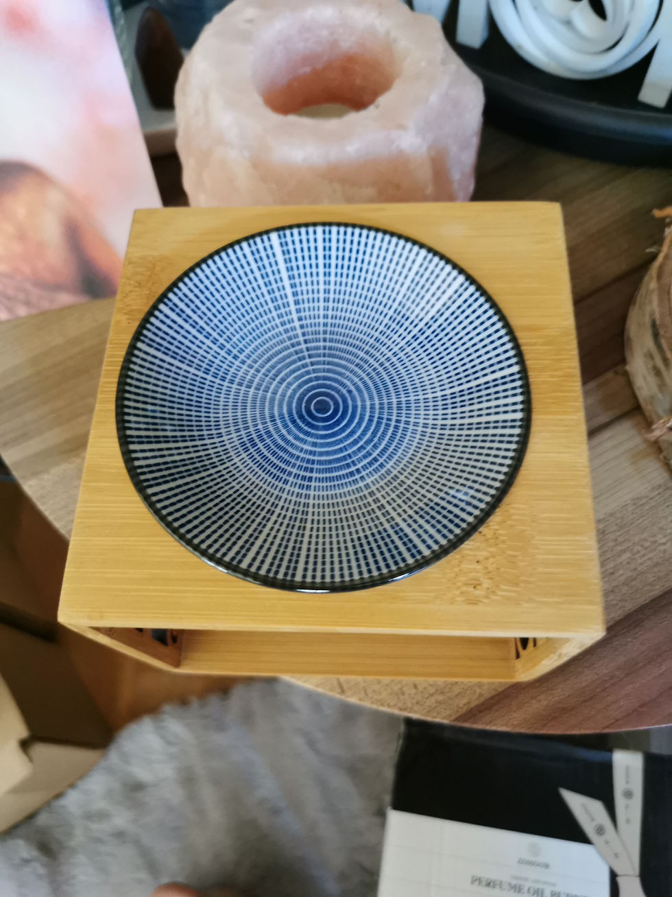 Miniature : Brûle parfum - Bambou et Céramique "Nuage"