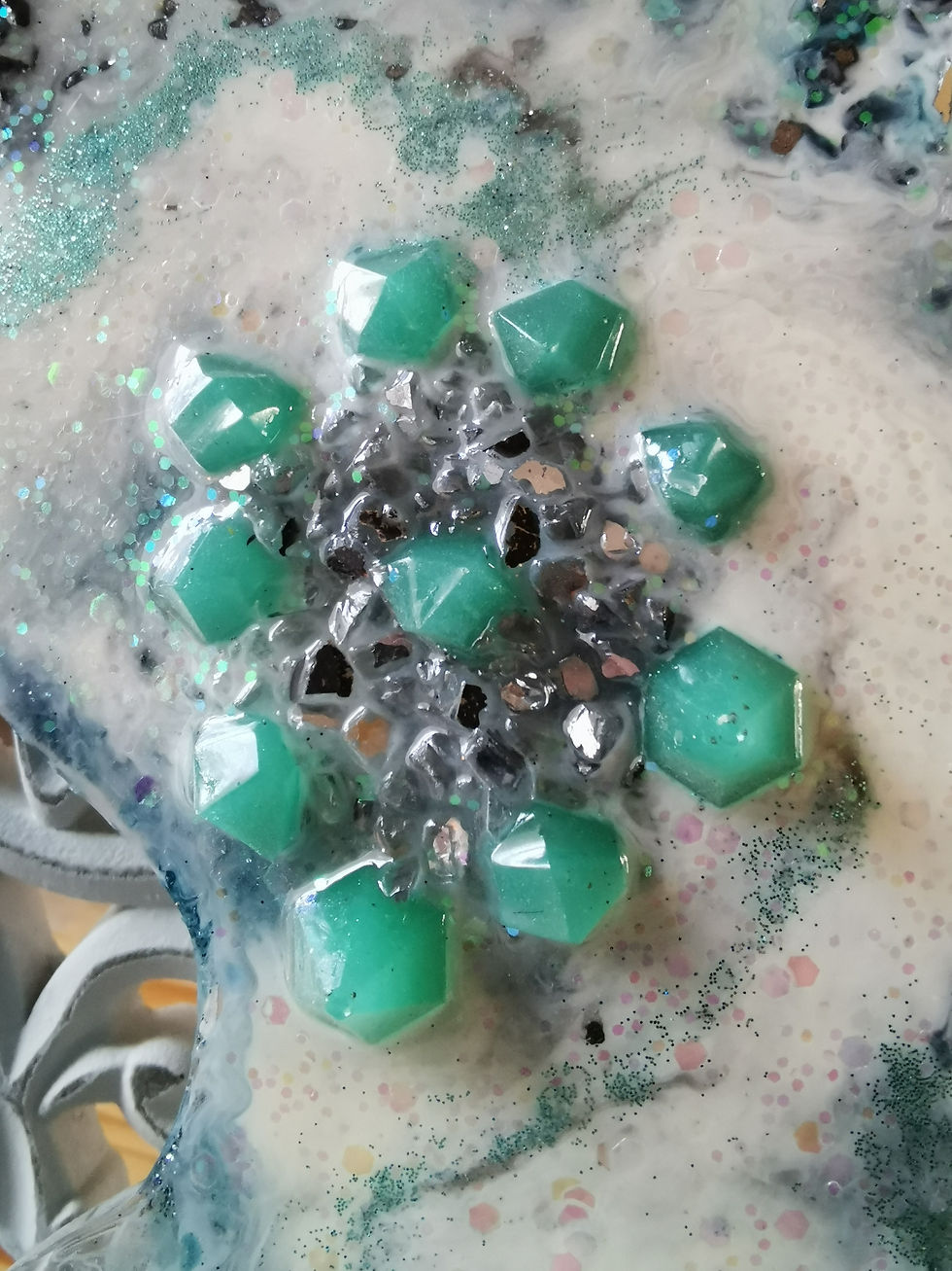 Miniature : Tranche d'Agate "Double face" (résine époxy)