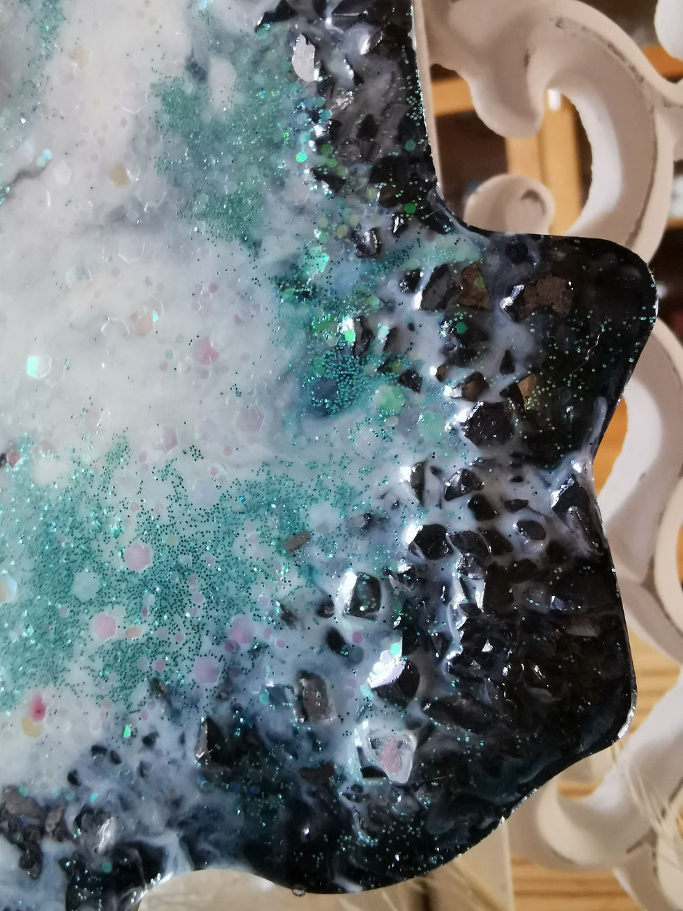 Miniature : Tranche d'Agate "Double face" (résine époxy)