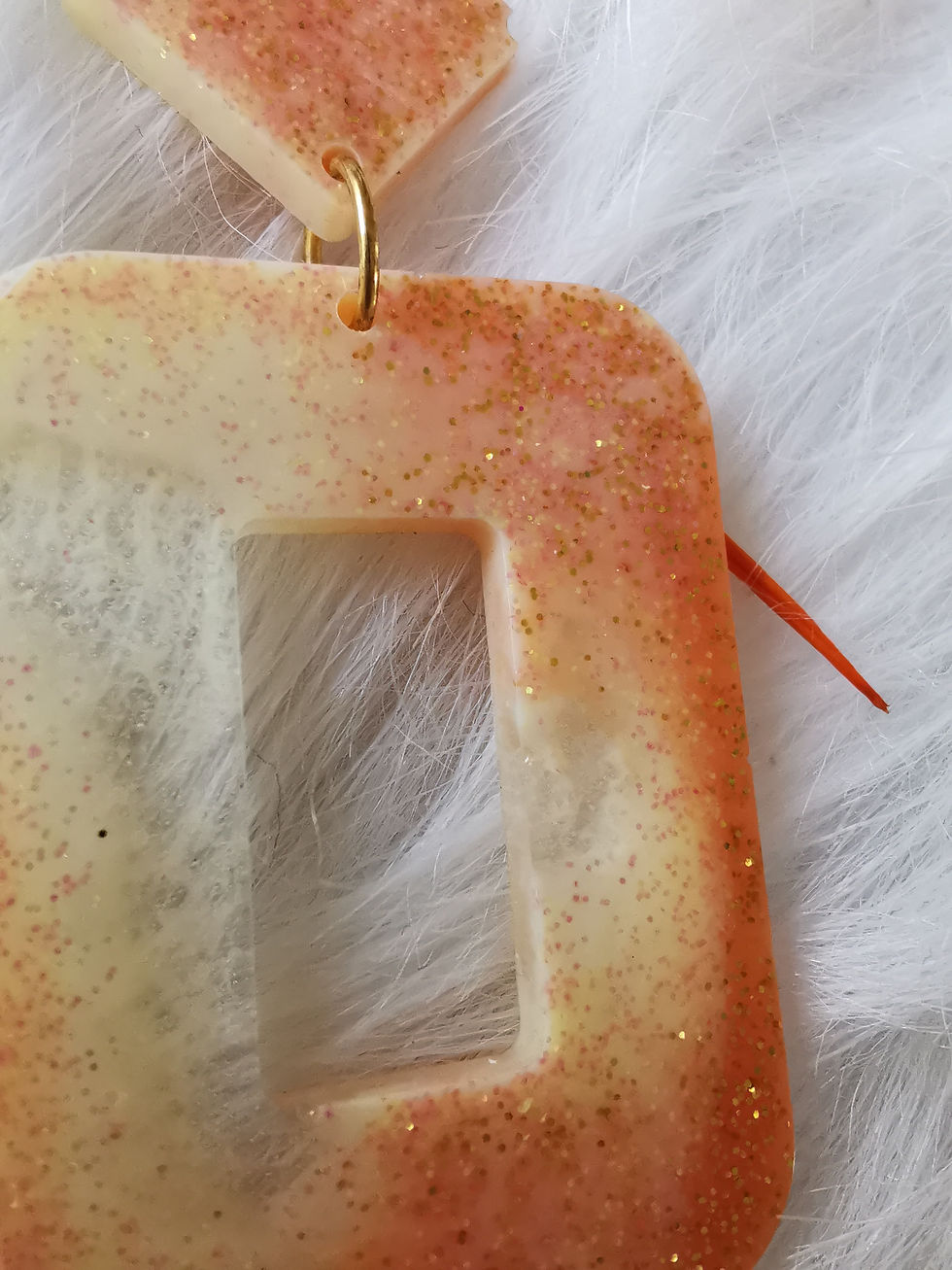 Miniature : Boucle d'oreille résine "Orangeade"