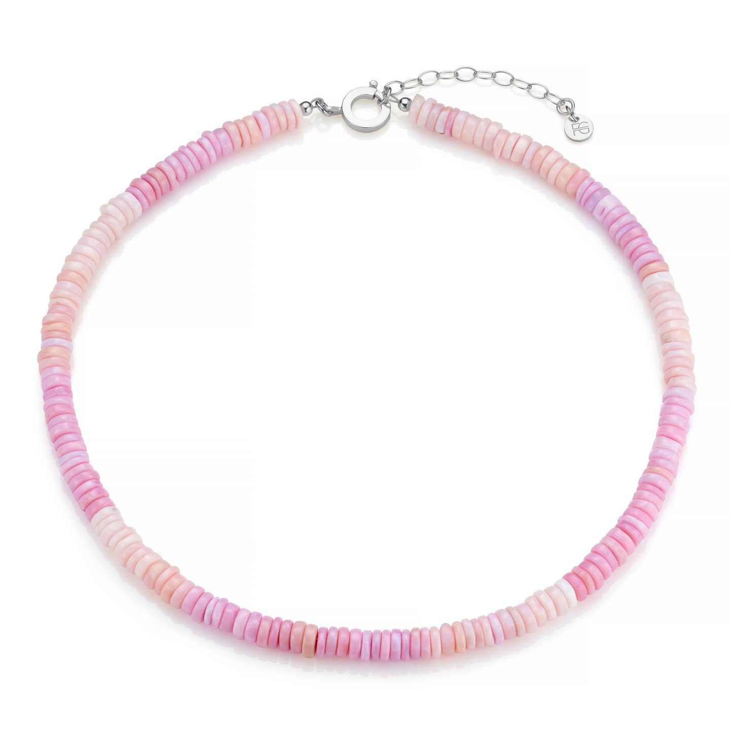 Pink & White Ombre Opal Beaded Choker Necklace