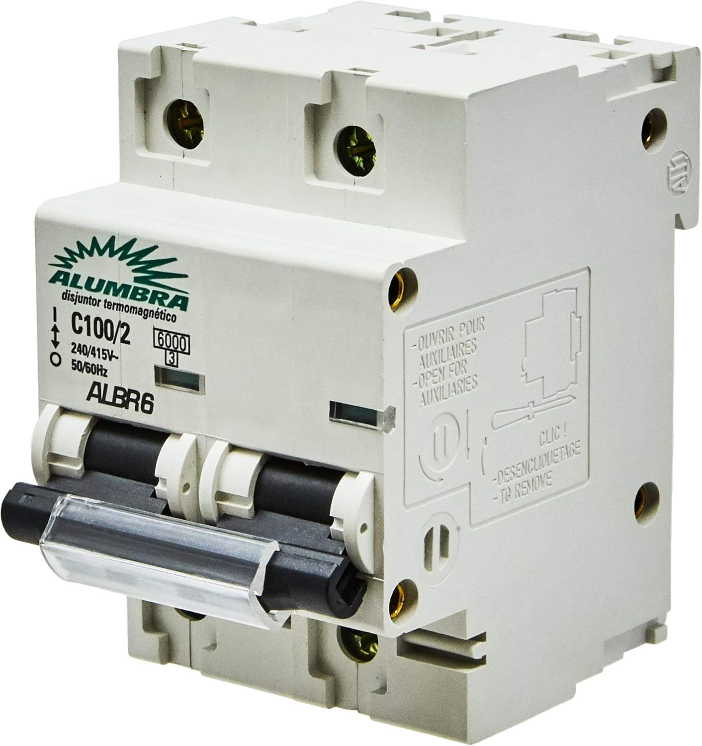 Disjuntor Bipolar Curva C, Alumbra, ALBR 6 9350, Branco