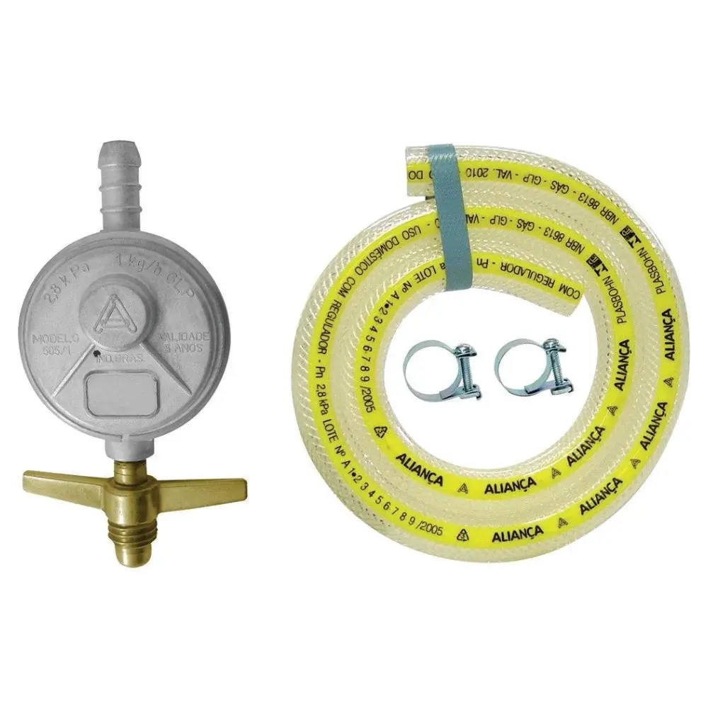 REGULADOR GAS ALIANCA 505/01 COM MANGUEIRA 80 CM