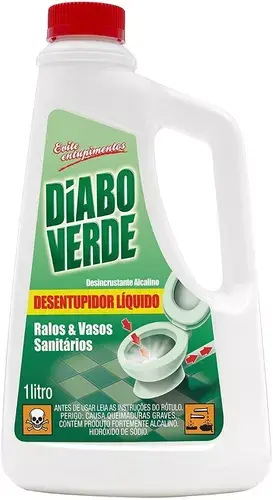 Diabo Verde Desentupidor Liquido De Pias Ralos Vasos 1 Litro