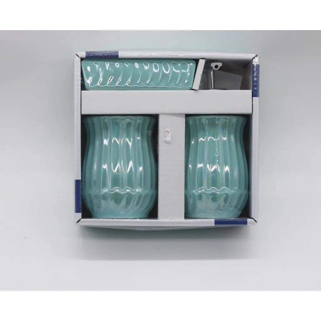 Kit Banheiro Plissado 3 Peças Porta Sabonete Wincy