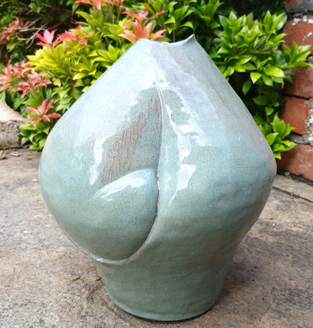 A green vase