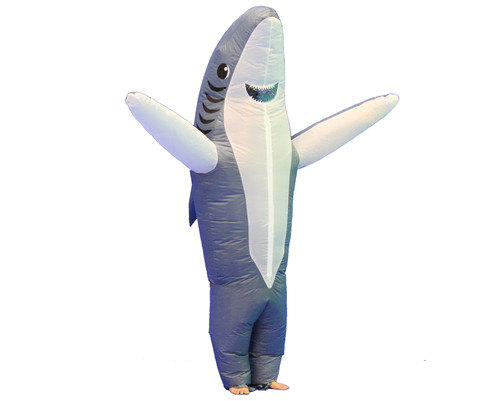 Grey Shark Adult Unisex Full Body Suit Inflatable Costume | Doozydoozy