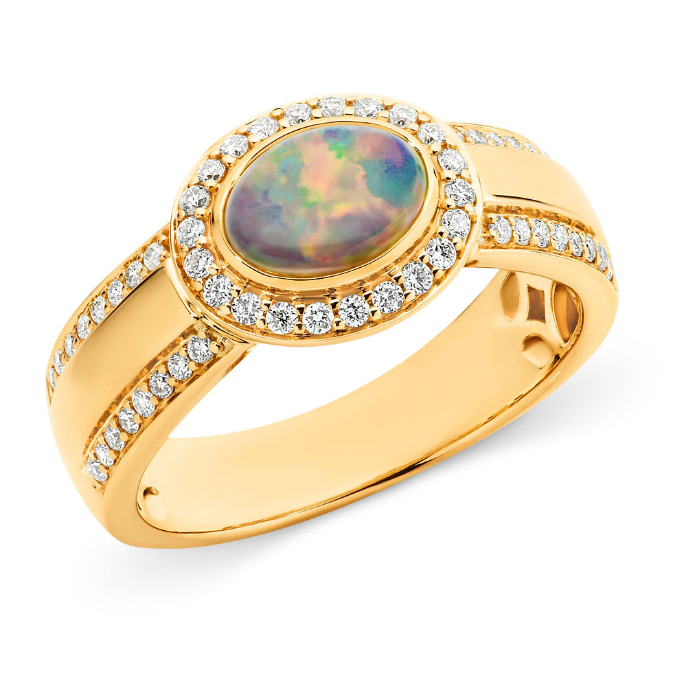 "Geneva" Opal & Diamond Ring