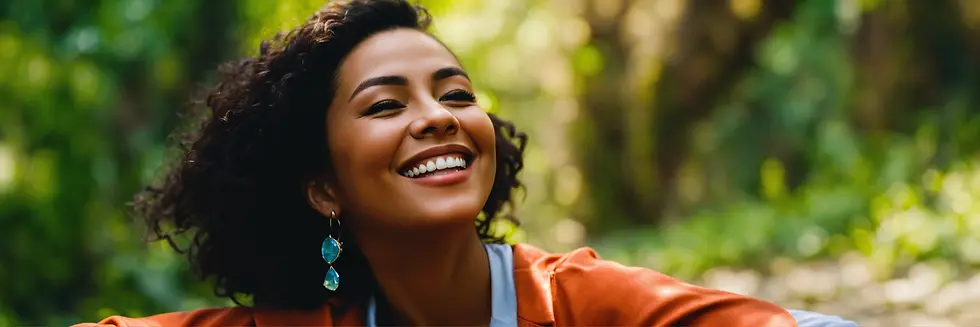 uma mulher muito feliz