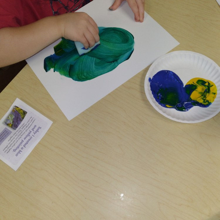 Blue and Yellow Painting Activity for Preschoolers