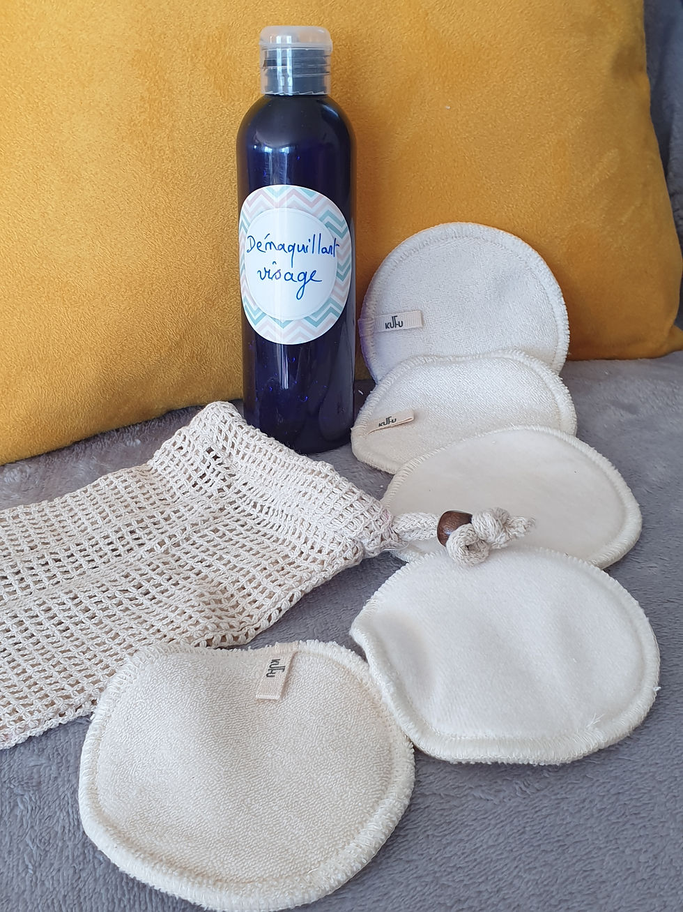 Miniature : Cotons lavables et filet de lavage en Coton Bio