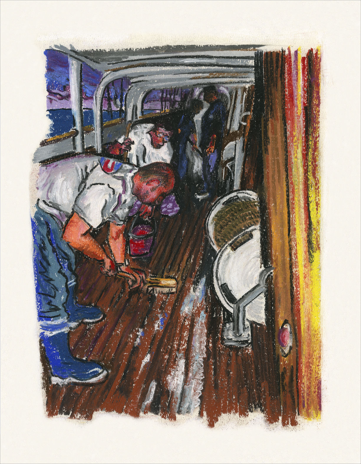 ルベレン-早朝の橋の雑用（28x36cm）