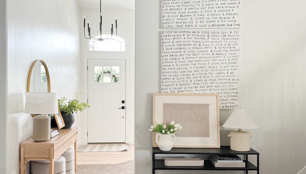 Modern entryway with console tables and stylish decor, Interior Design Utah