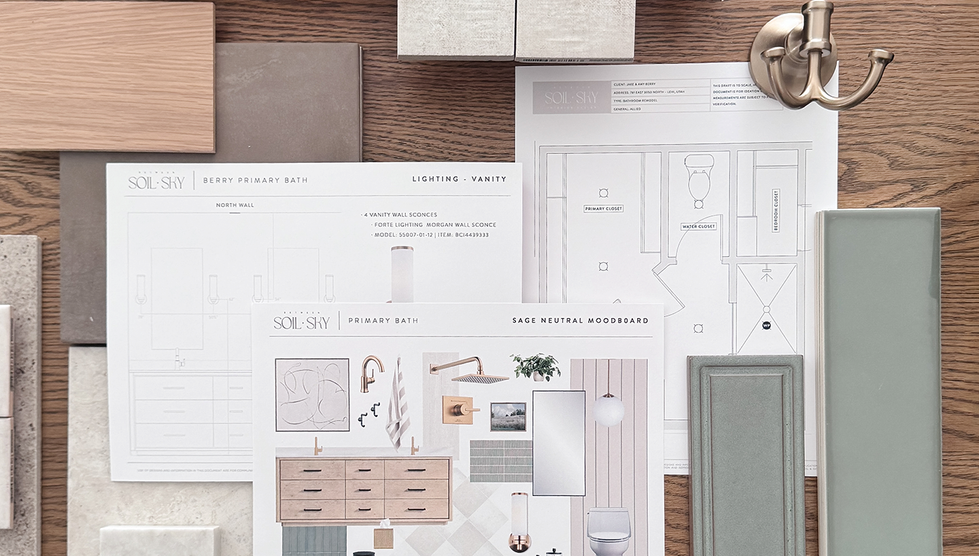 Interior design samples and plans for a Utah project