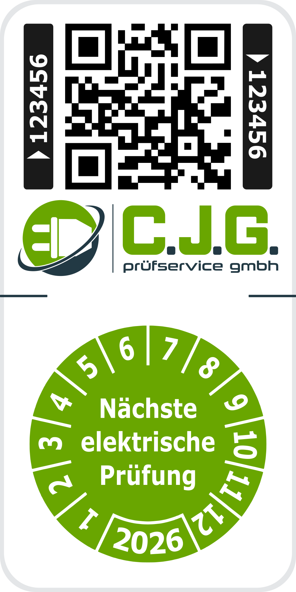 Prüfplakette mit QR-Code