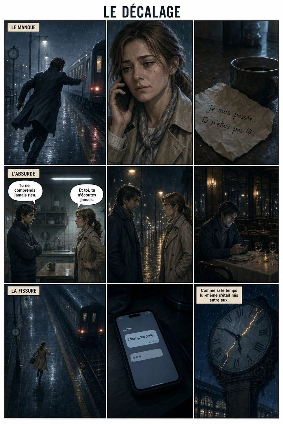 BD Les Lignes d'Or page 3 – Le Décalage : Le Manque, L'Absurde, La Fissure – Qi Men Dun Jia