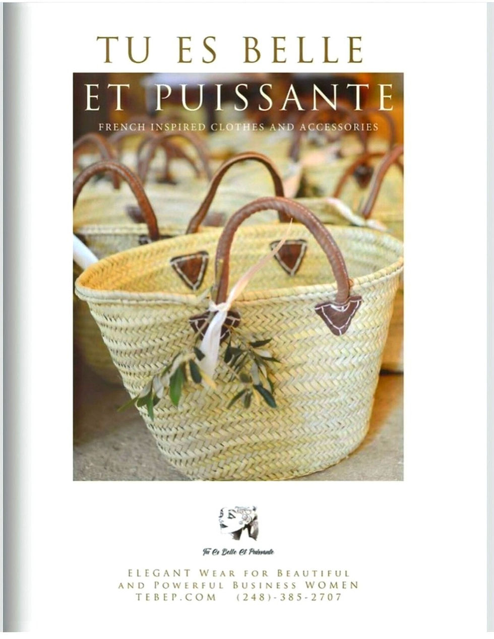 Thumbnail: French Market Basket Short Brown Handle