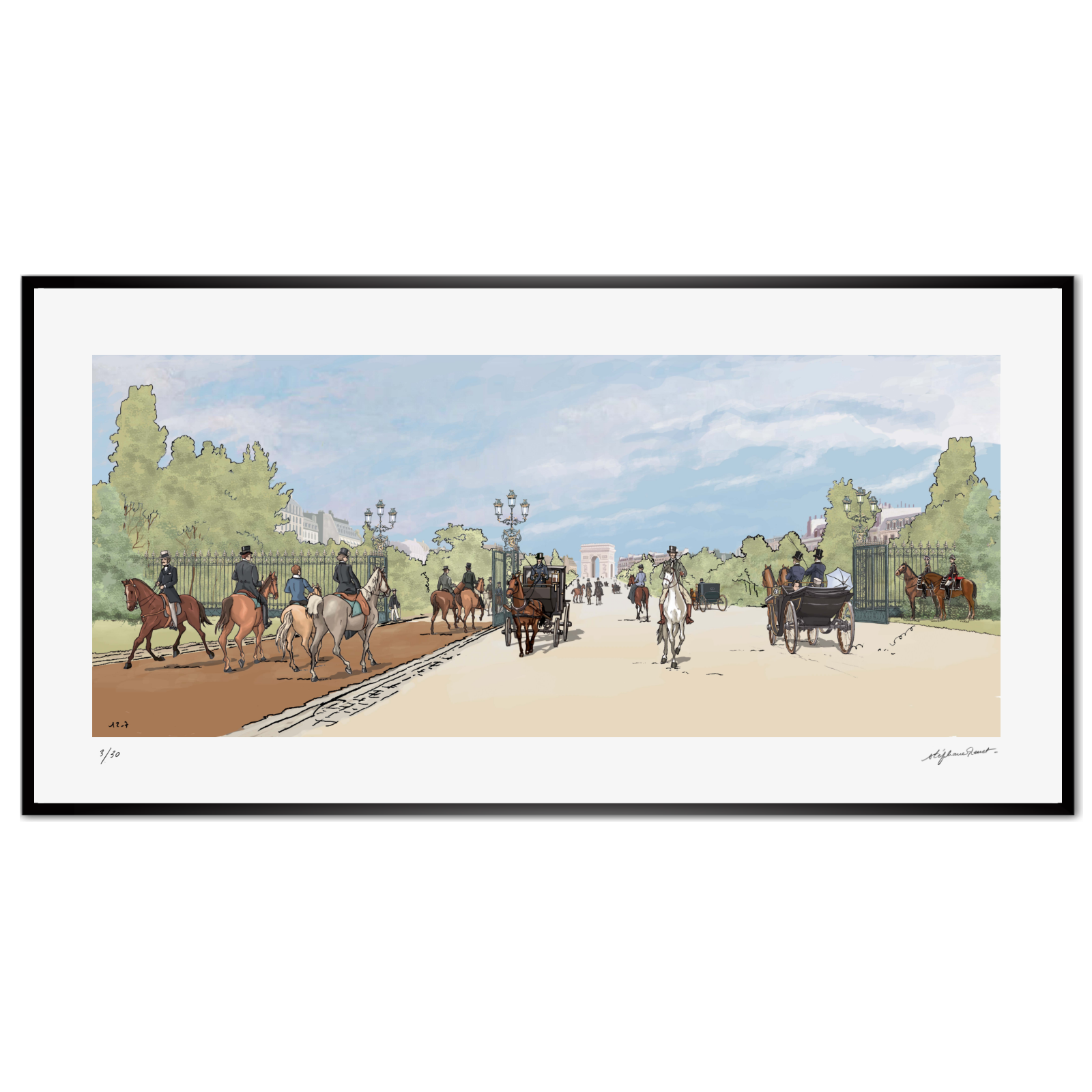 L'avenue du bois en direction de l'Arc de Triomphe