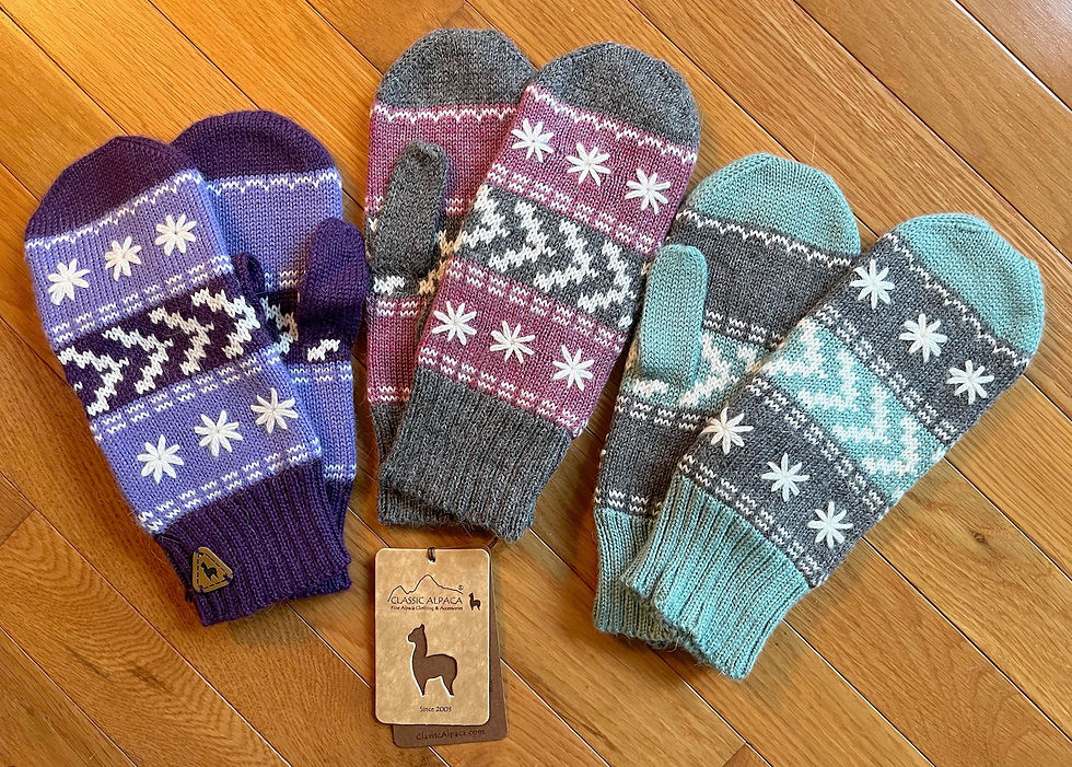Snowflake Alpaca Mittens