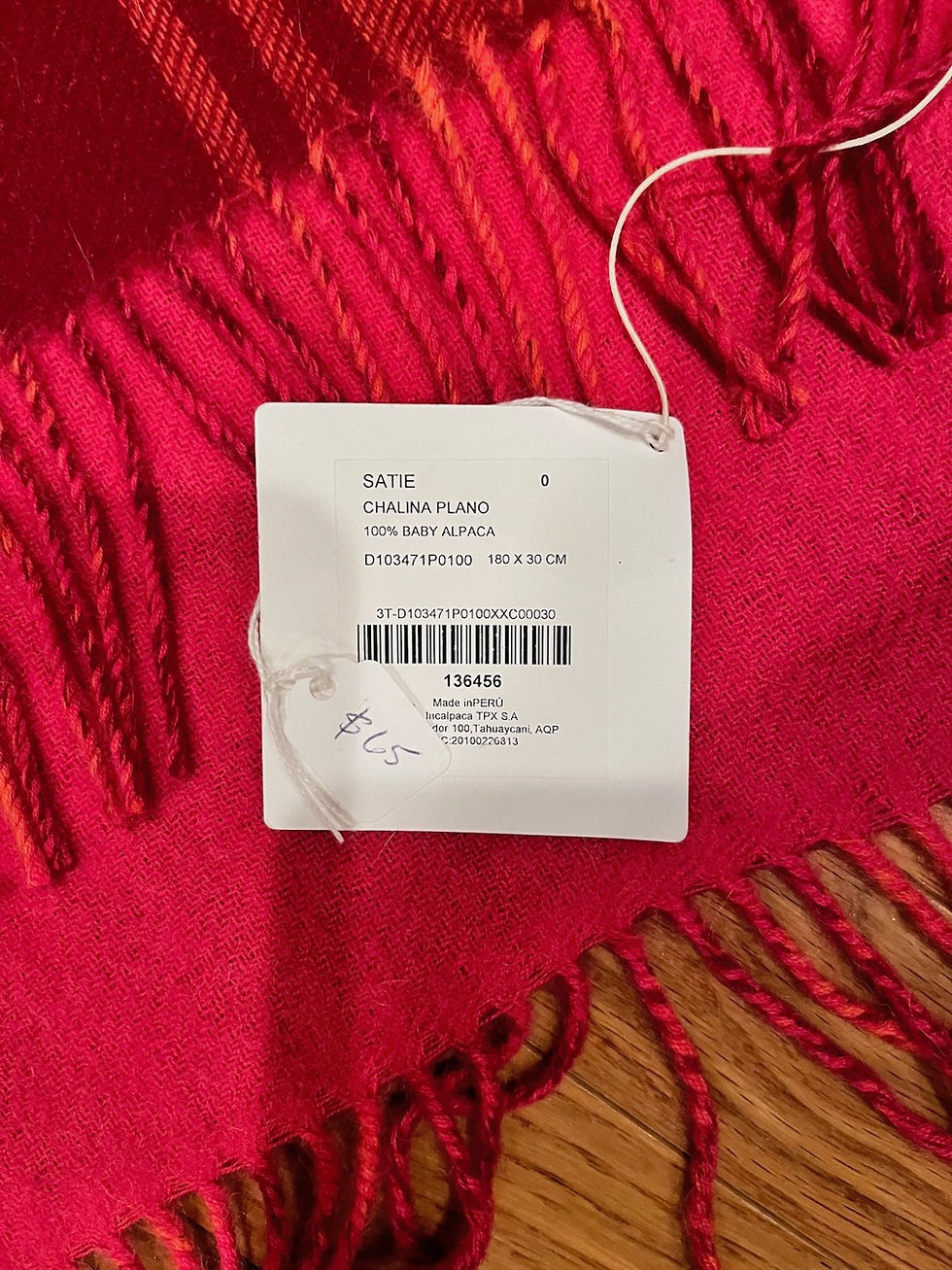 Thumbnail: Satie Pink and Red  Alpaca Scarf