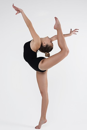 A ballet dancer demonstrates amazing flexibility