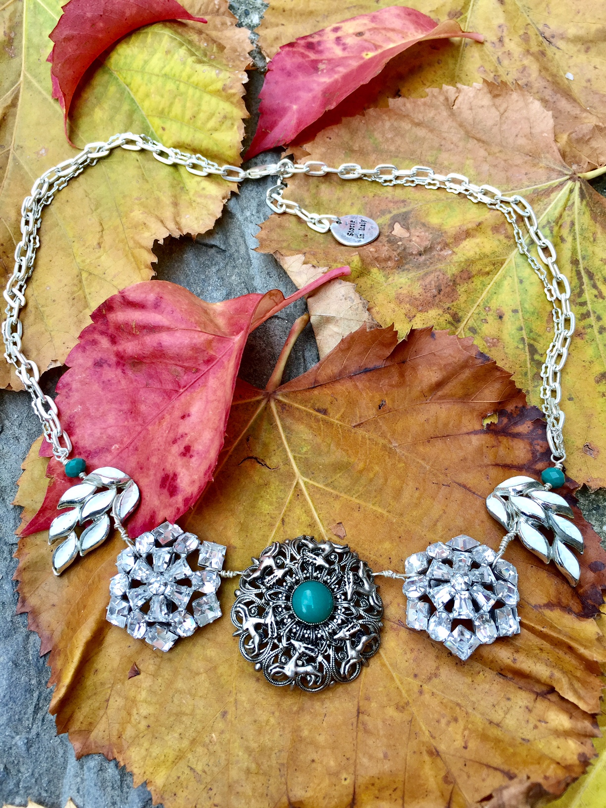 Winter snowflakes close up