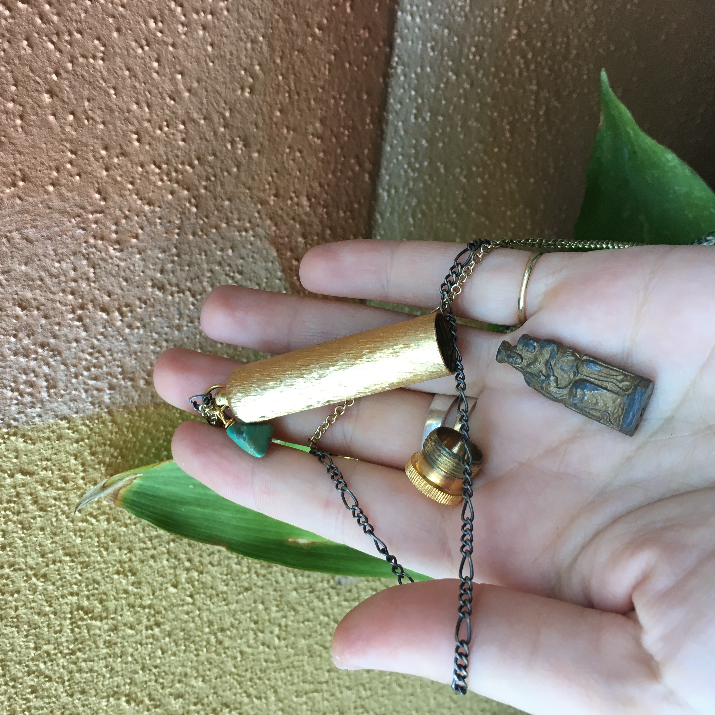 Pocket saint necklace close up