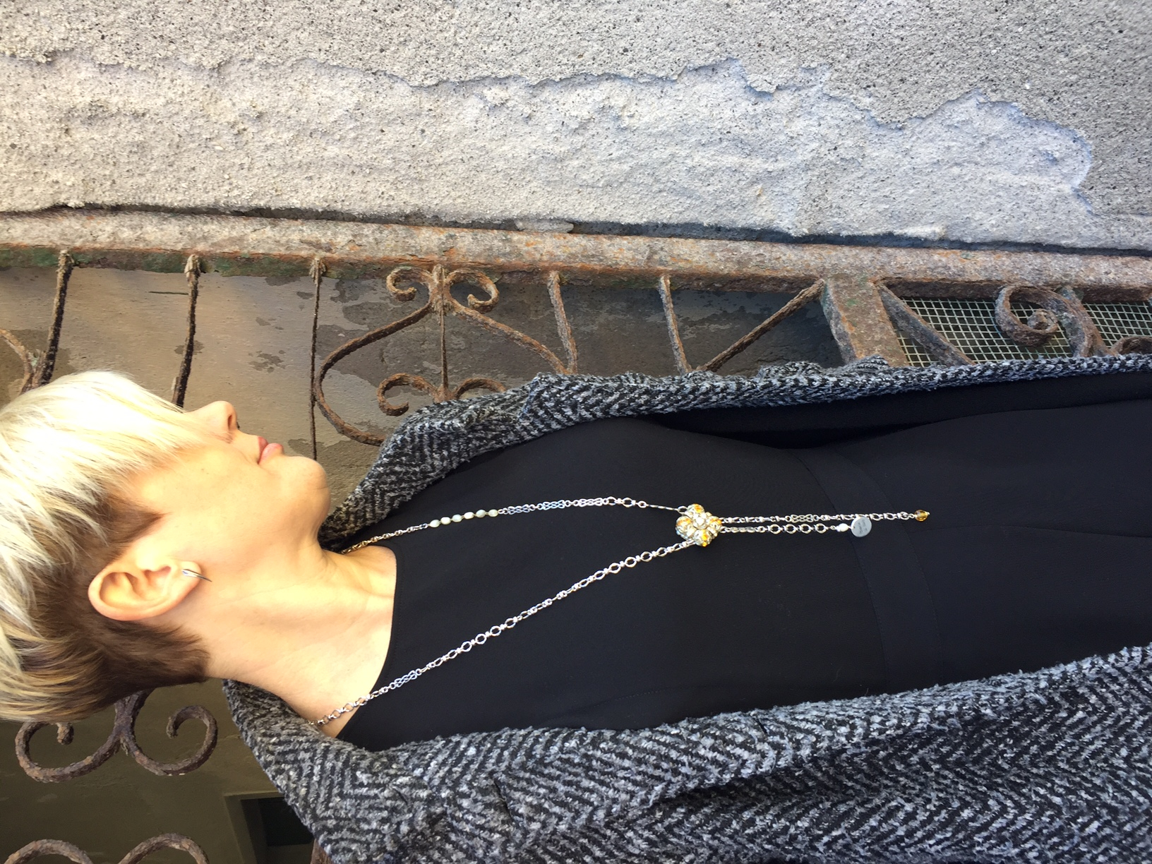 Amber with mother of pearl