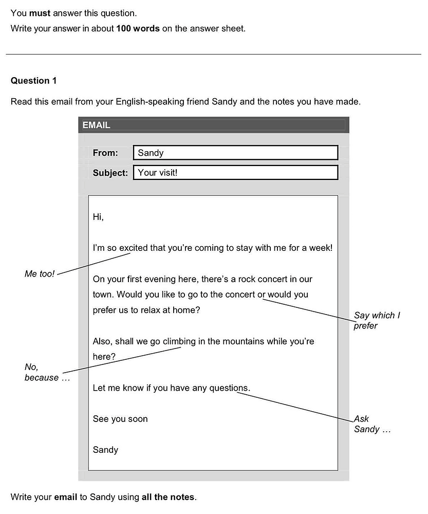 How To Write An Email For B1 Preliminary PET 
