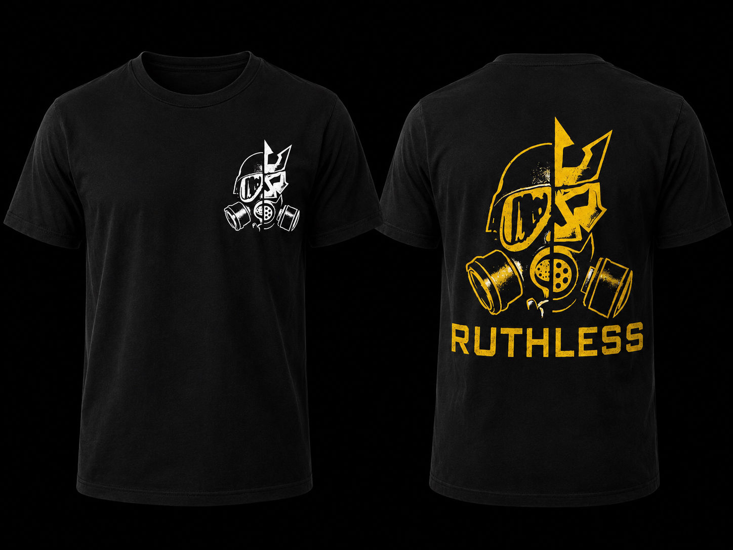 Ruthless - Black Gold Mask Shirt