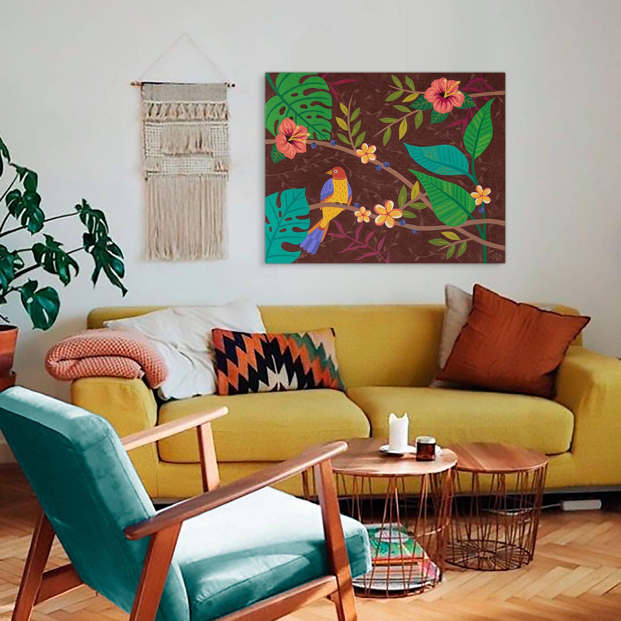 Tropical Canvas Print | Brown