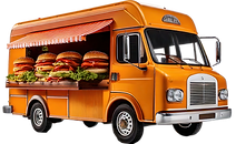 2Firefly create an image food truck with a white background selling hamburgers no shadow 1