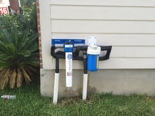 Outdoor Nuvo water softener install