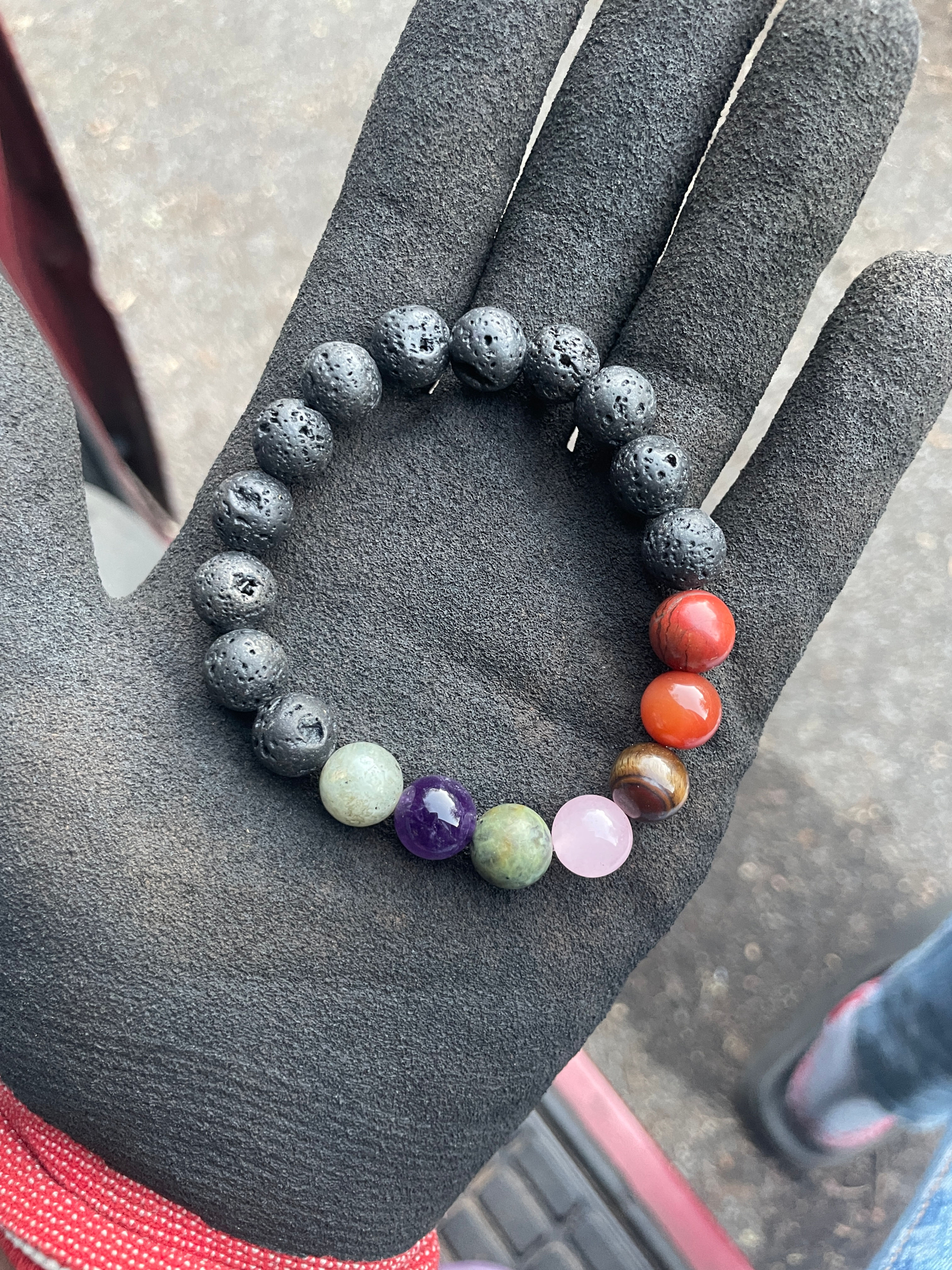 Lava Stone 7 Chakra Beaded Bracelet 