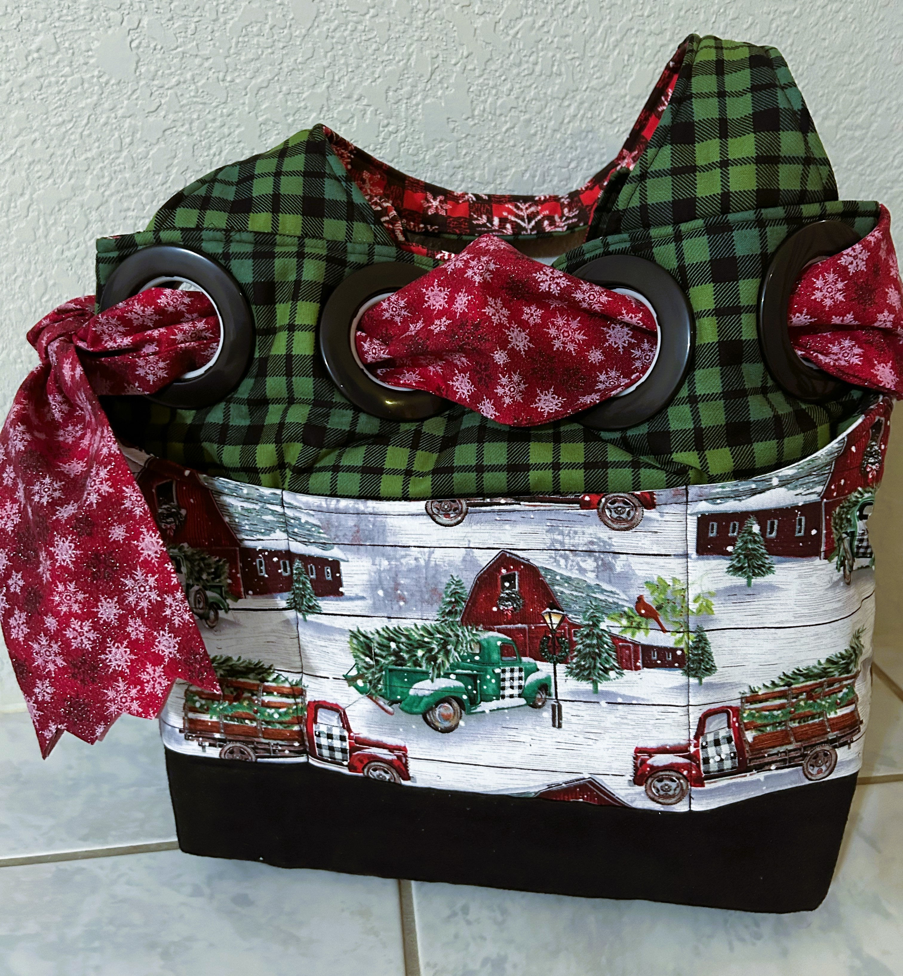 Christmas Trees and Trucks Tote Bag