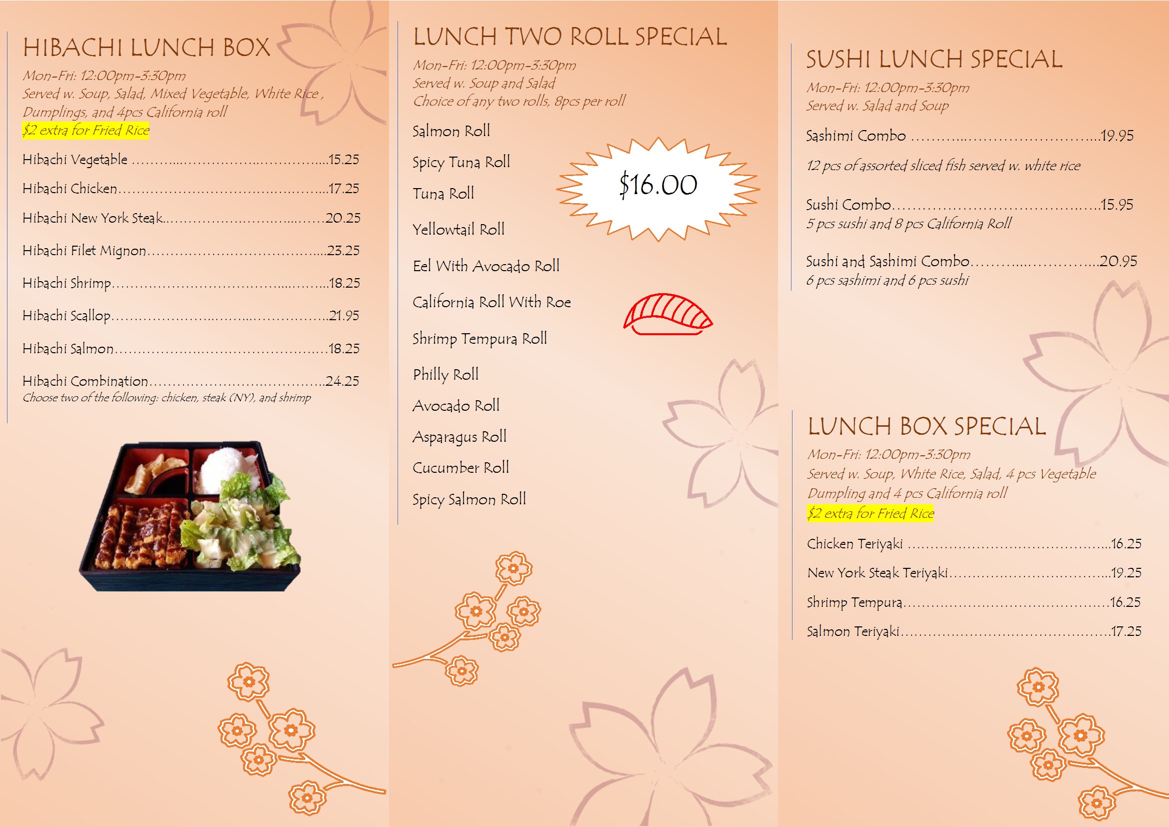 Special omakase menu presentation