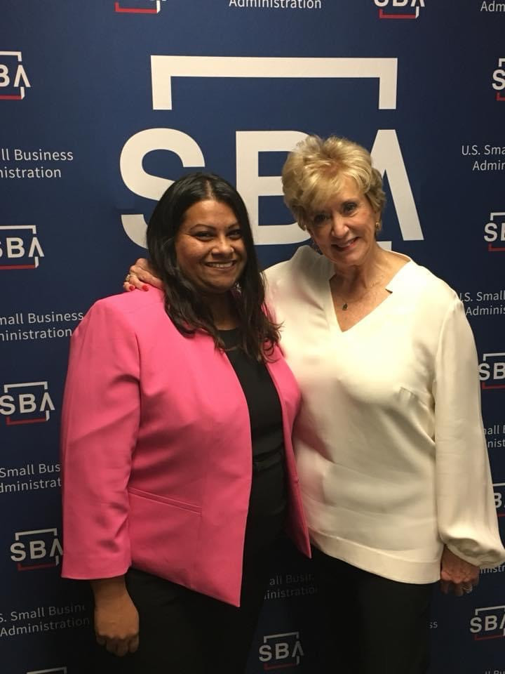 Photo of Nayana with former SBA Administrator, Linda McMahon