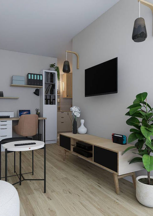 création d'un coin nuit dans un studio étudiant à Lyon