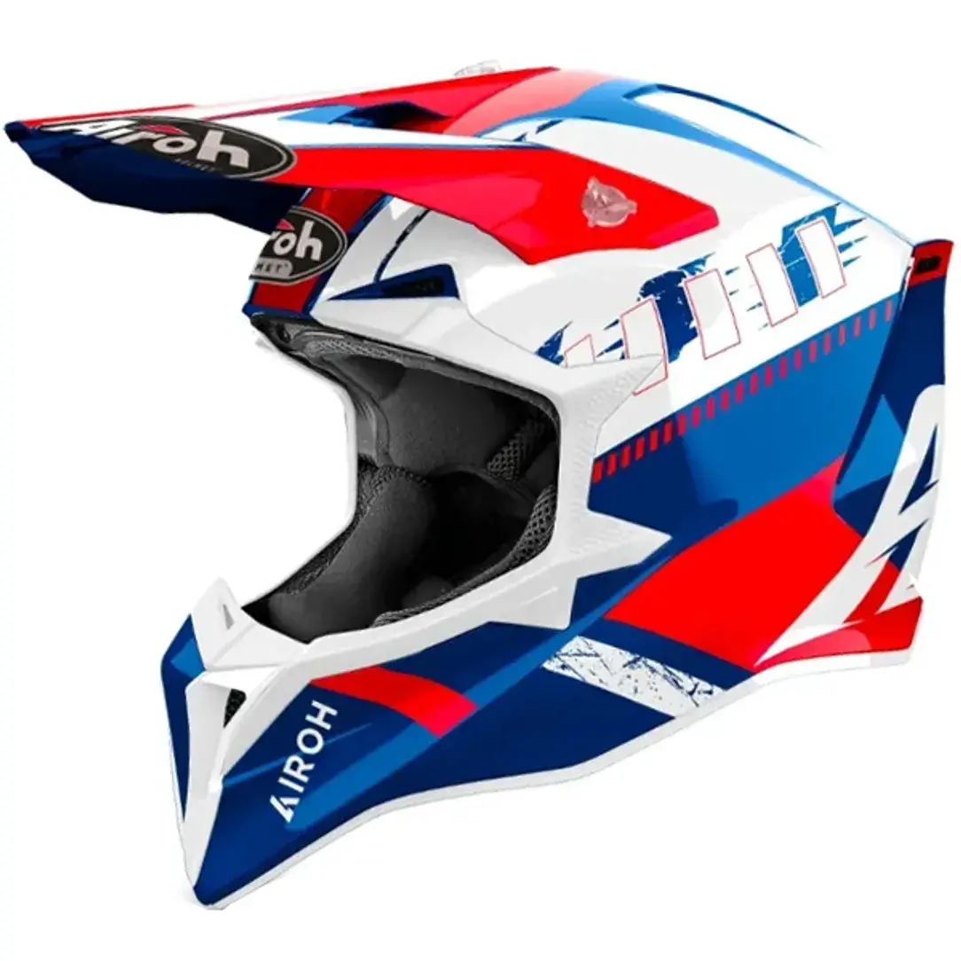 AIROH WRAAP FEEL BLUE RED GLOSS HELMET