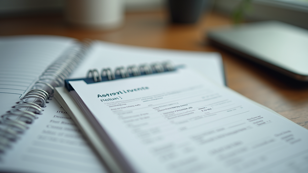 High angle view of a calendar and appointment card on a desk
