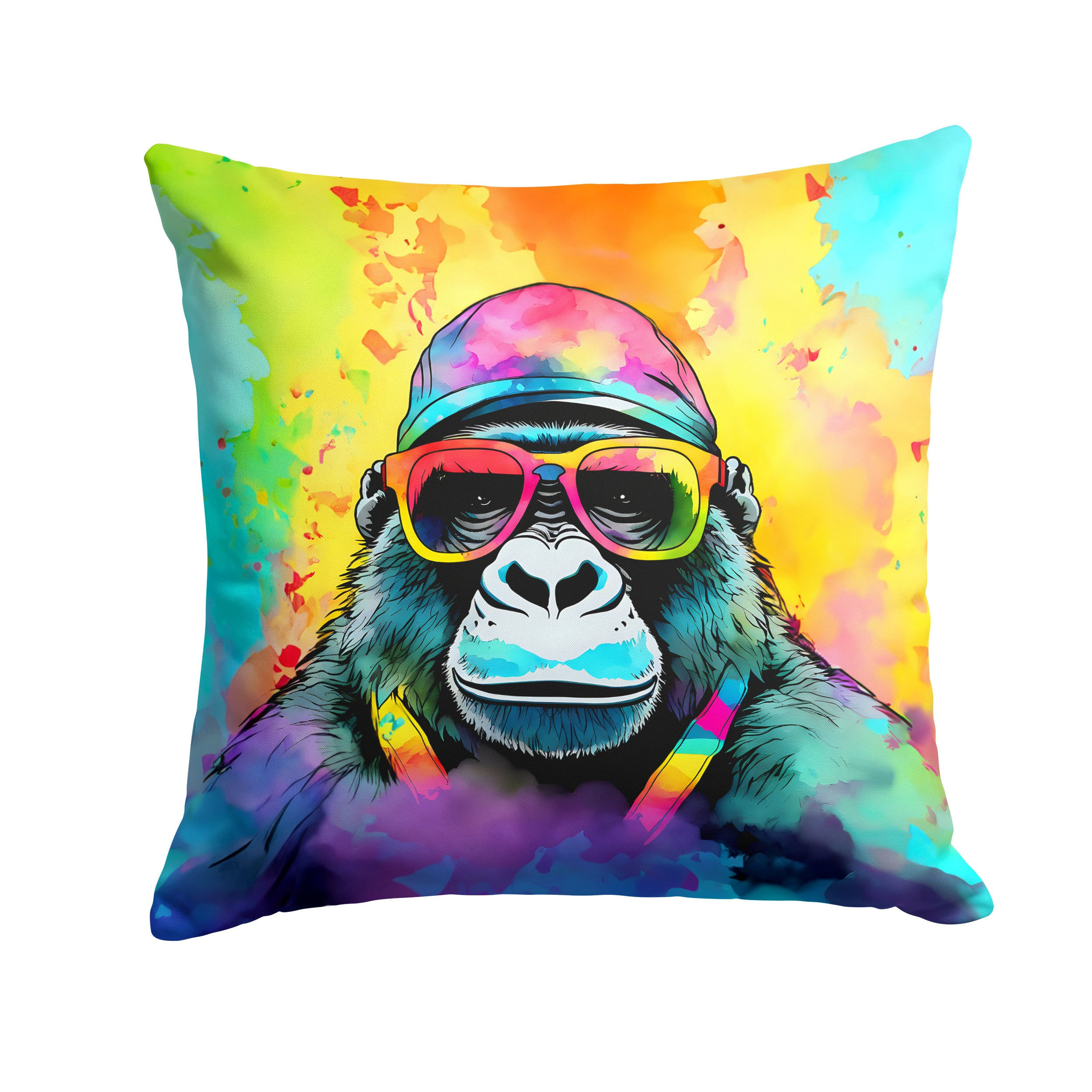 Hippie Animal Gorilla Throw Pillow