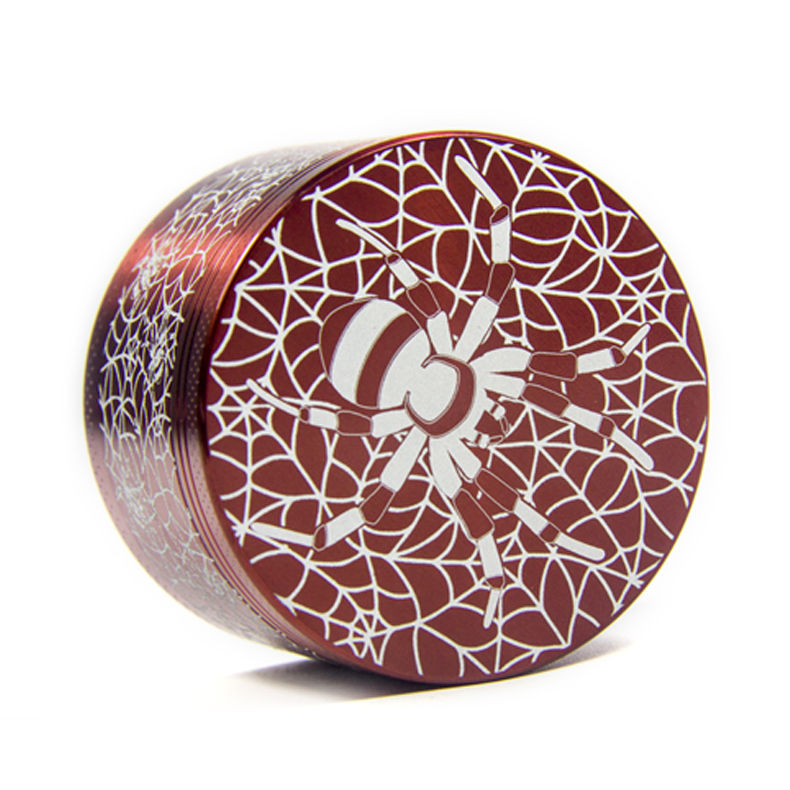 Thumbnail: Metal Grinder Zinc Alloy Spider Design Tobacco Spice 4 Layers Custom Laser
