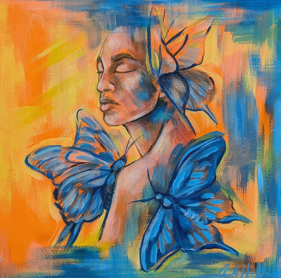 Thumbnail: "Butterfly Wings" 12"x 12" Original Acrylic Painting on Canvas