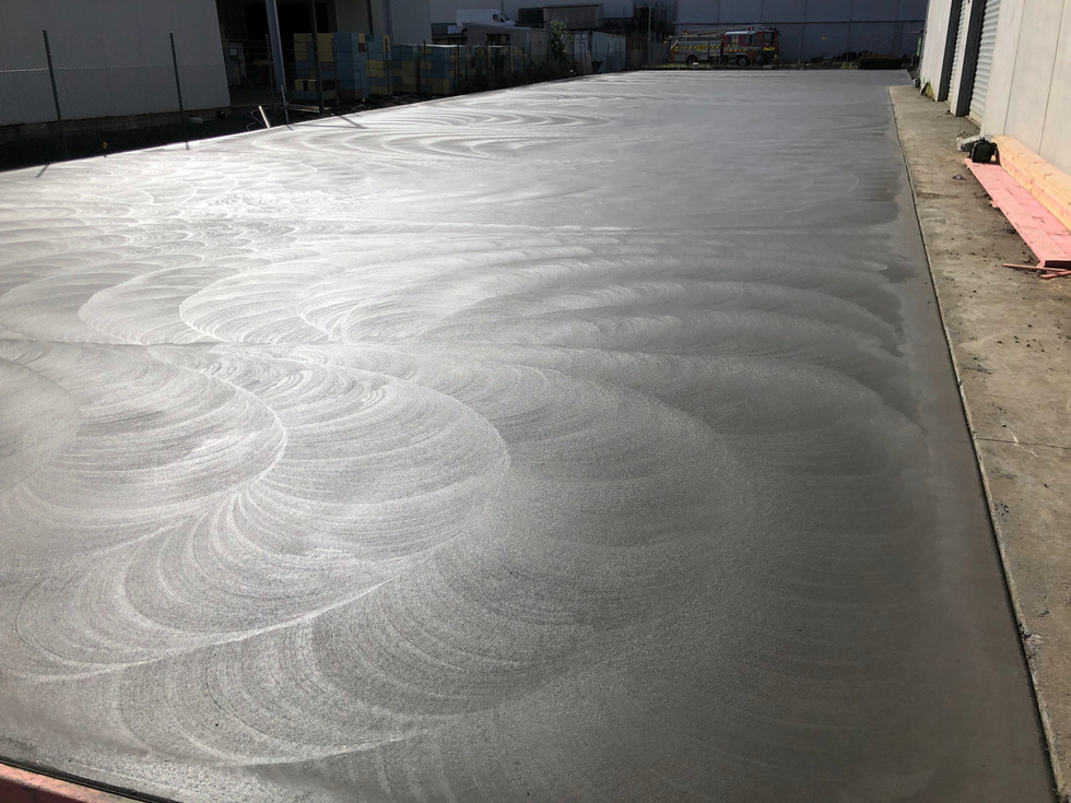 Commercial concrete carpark, driveway