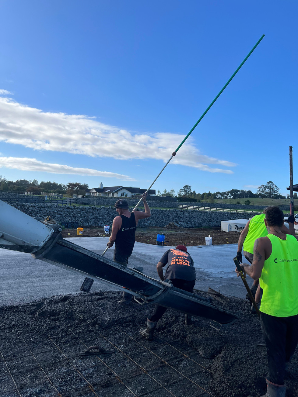 Concrete slab pour